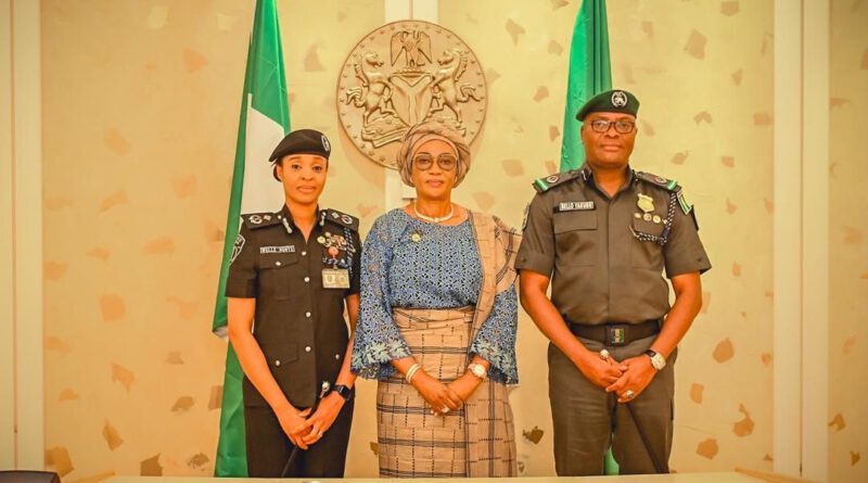 Photo News: First Lady Oluremi Tinubu Decorates Promoted Officers in Her Office