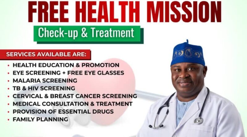 MAYOR (DR.) JUBRIL KOLAWOLE EMILAGBA FLAGS OFF 8TH PHASE OF FREE HEALTH MISSION IN LAGOS MAINLAND MAYOR (DR.) JUBRIL KOLAWOLE EMILAGBA FLAGS OFF 8TH PHASE OF FREE HEALTH MISSION IN LAGOS MAINLAND